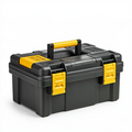 Boîte à outils 50 x 25 x 25 cm en plastique noir et jaune rangement portable